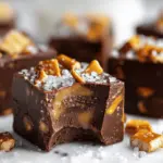 Salted Caramel Pretzel Chocolate Fudge - featured image