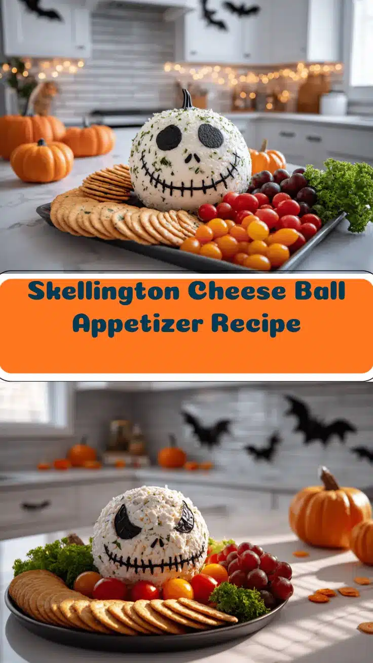 Skellington cheese ball appetizer recipe