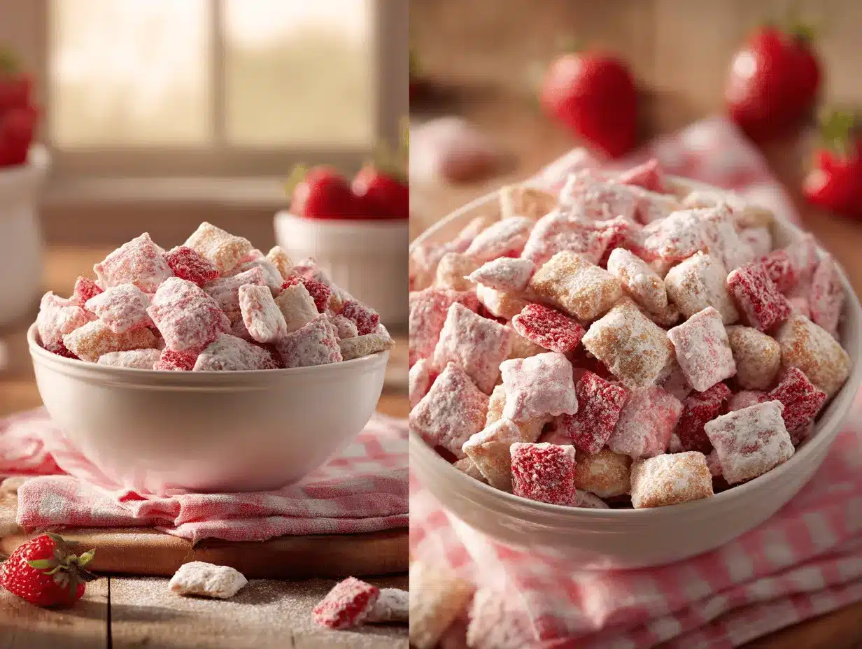 strawberry shortcake puppy chow preparation steps