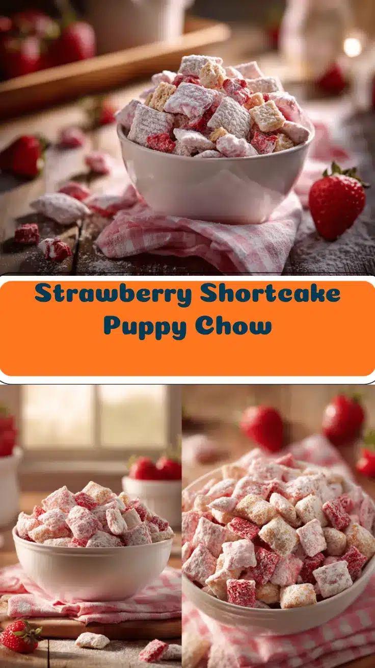 strawberry shortcake puppy chow recipe