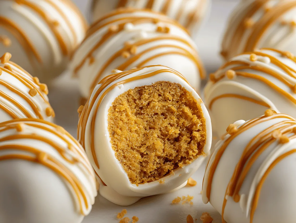 white chocolate pumpkin spice cake pops preparation steps