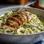 zucchini noodle chicken Alfredo - featured image