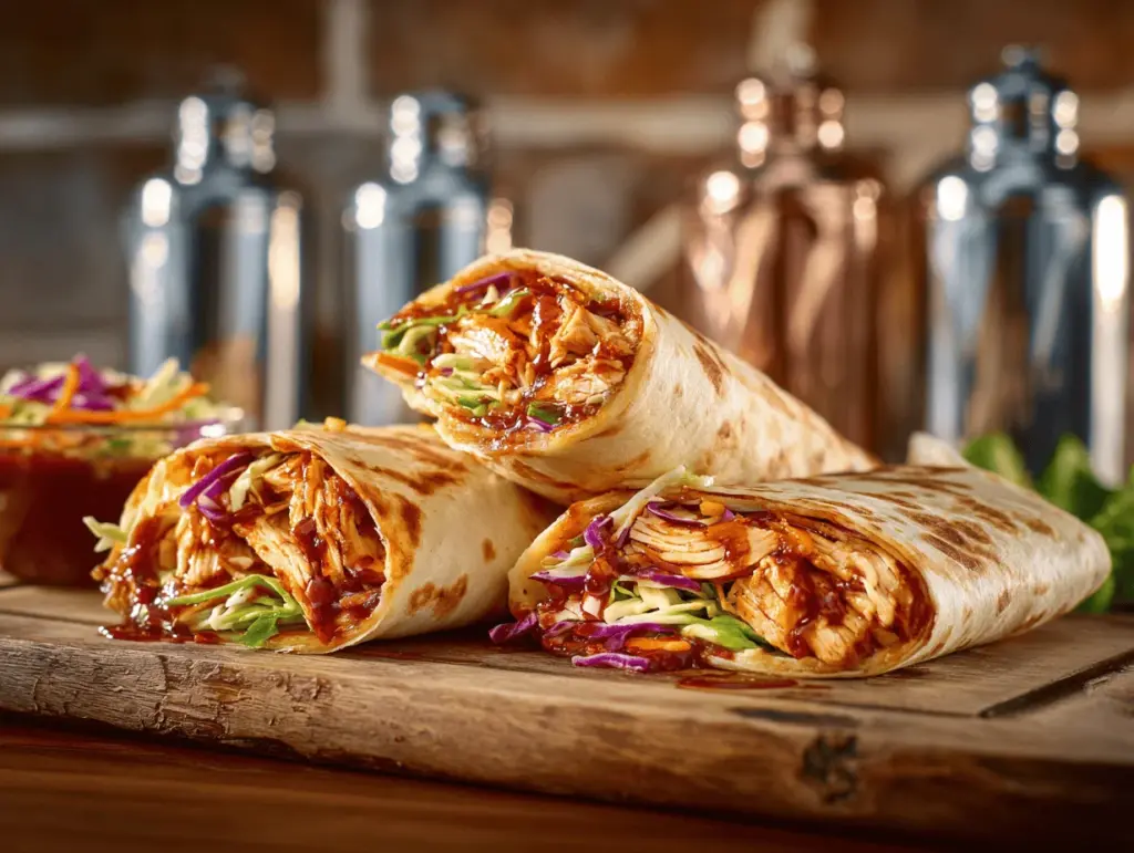 BBQ chicken coleslaw wraps - featured image