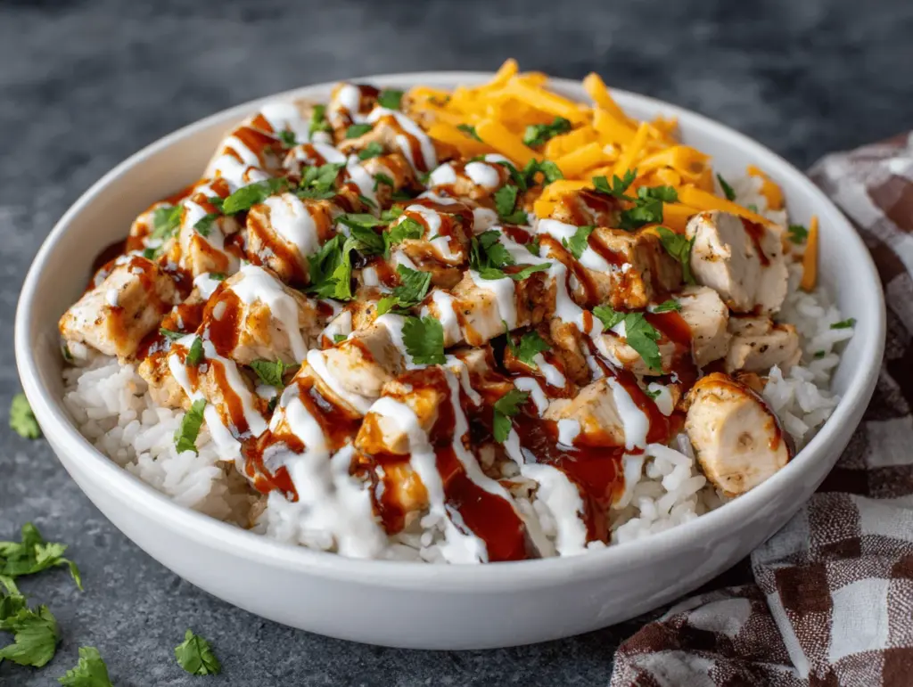 BBQ ranch chicken bowl - featured image