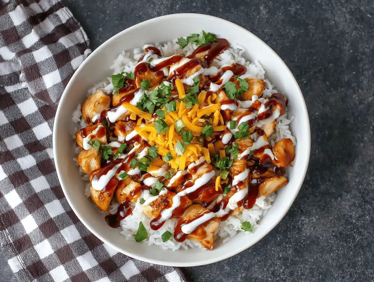 BBQ ranch chicken bowl preparation steps