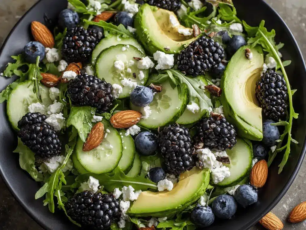 blackberry avocado arugula salad - featured image