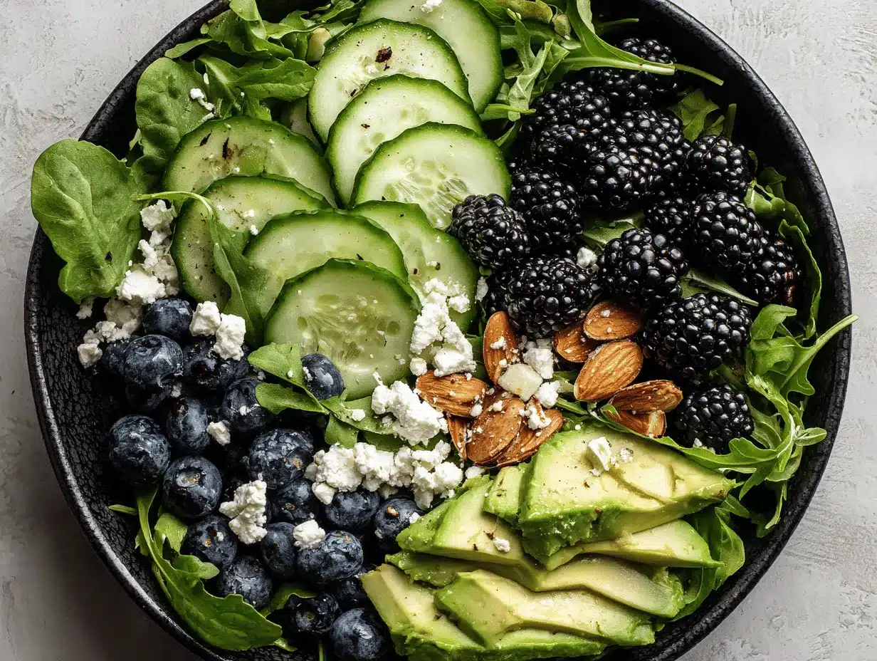 blackberry avocado arugula salad preparation steps
