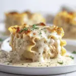 cheesy chicken Alfredo lasagna rolls - featured image