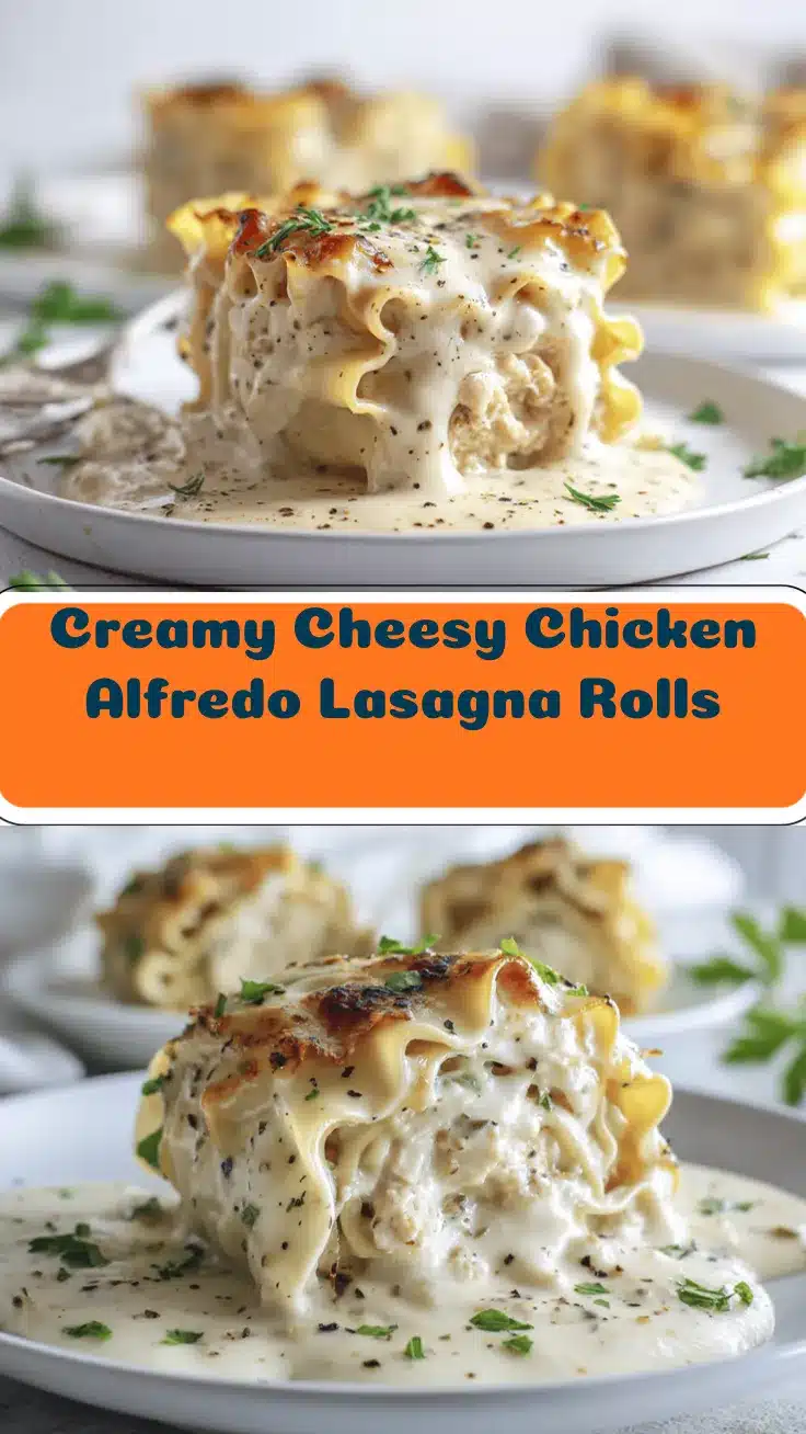 cheesy chicken Alfredo lasagna rolls recipe