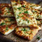 cheesy keto garlic flatbread - featured image