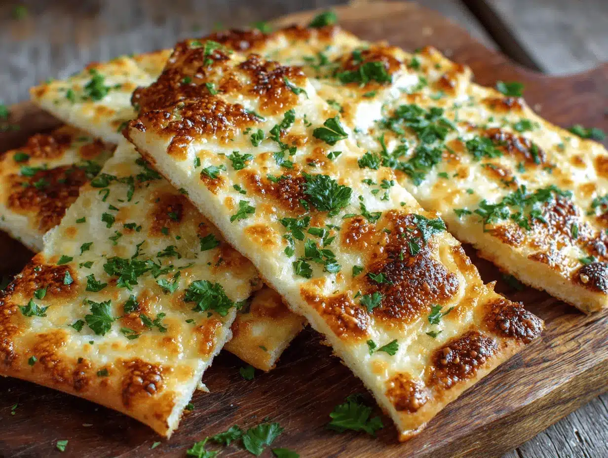 cheesy keto garlic flatbread preparation steps
