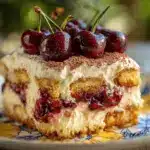 cherry amaretto tiramisu - featured image