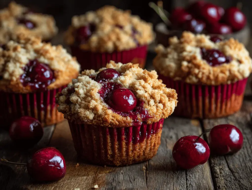 cherry cobbler muffins - featured image
