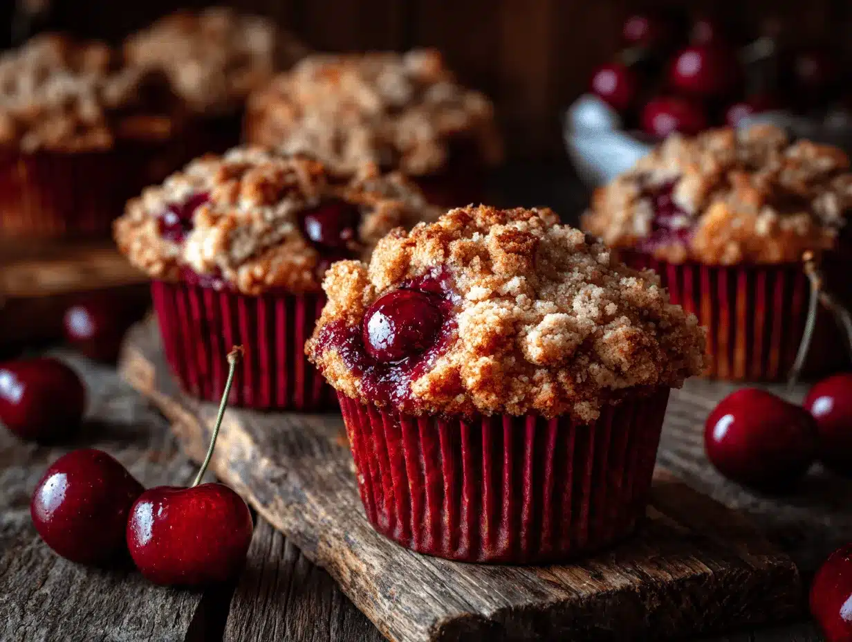 cherry cobbler muffins preparation steps