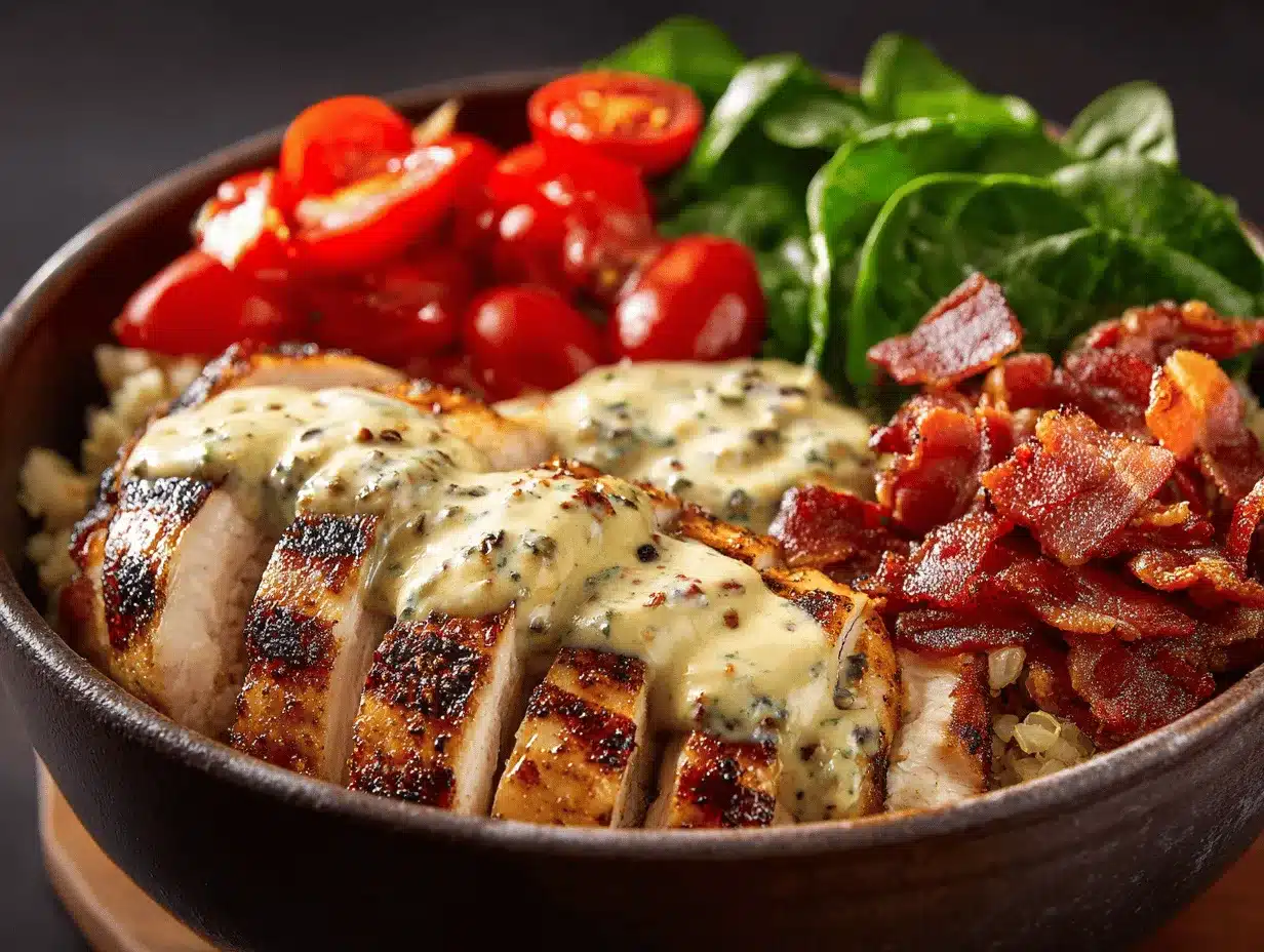 chicken bacon ranch keto bowl preparation steps