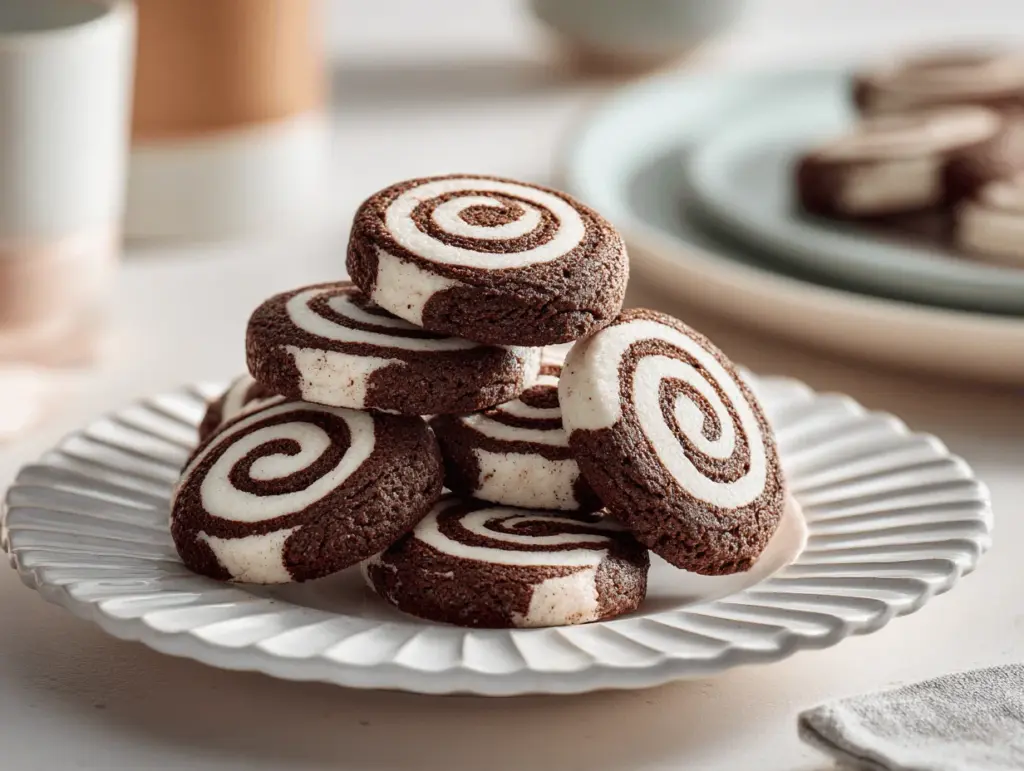 chocolate marshmallow swirl cookies - featured image