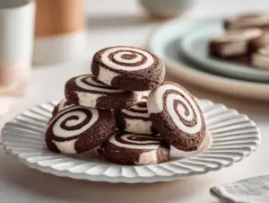 chocolate marshmallow swirl cookies - featured image