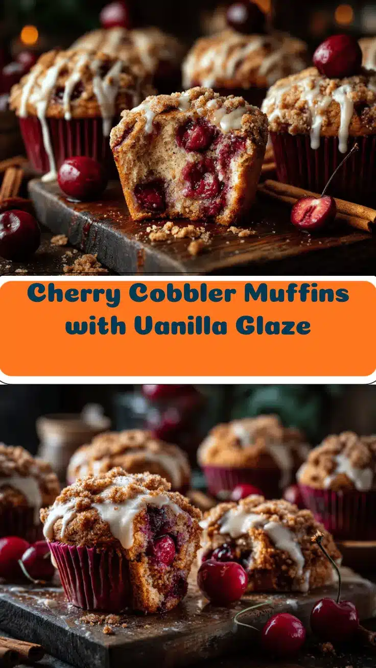 cinnamon streusel cherry cobbler muffins recipe