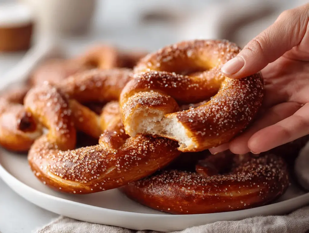 cinnamon sugar soft pretzels - featured image