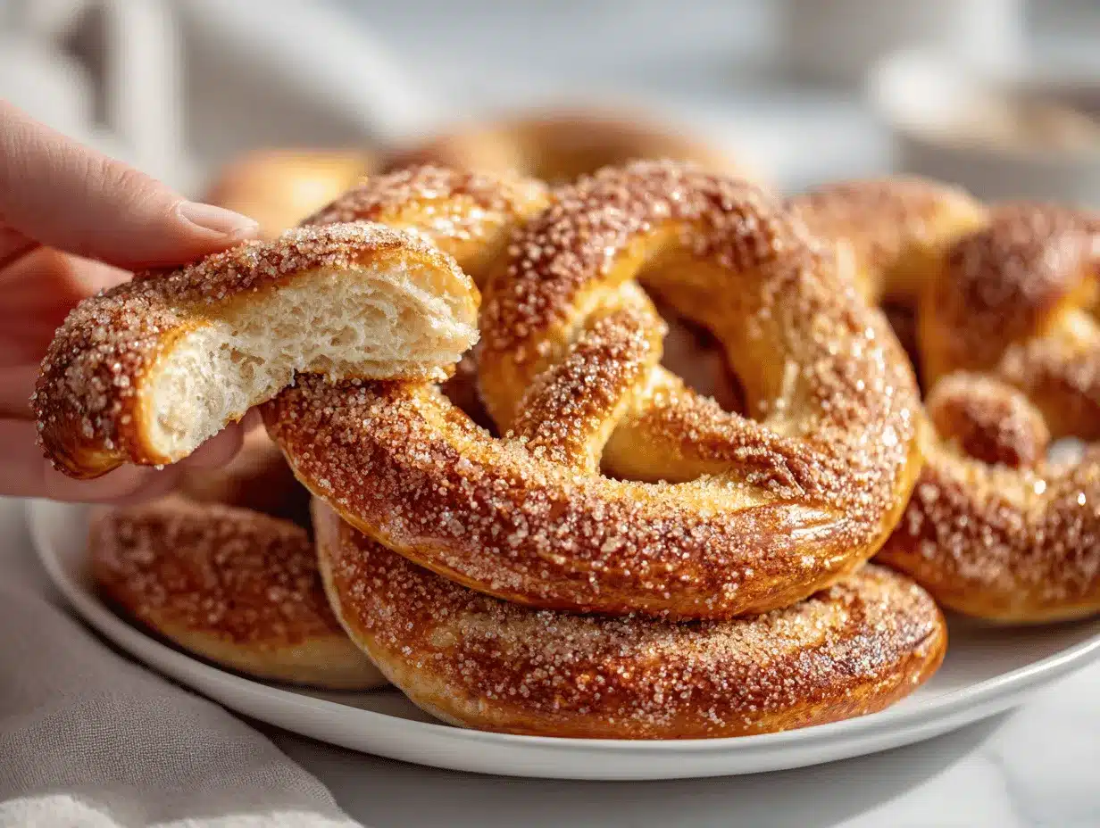 cinnamon sugar soft pretzels preparation steps