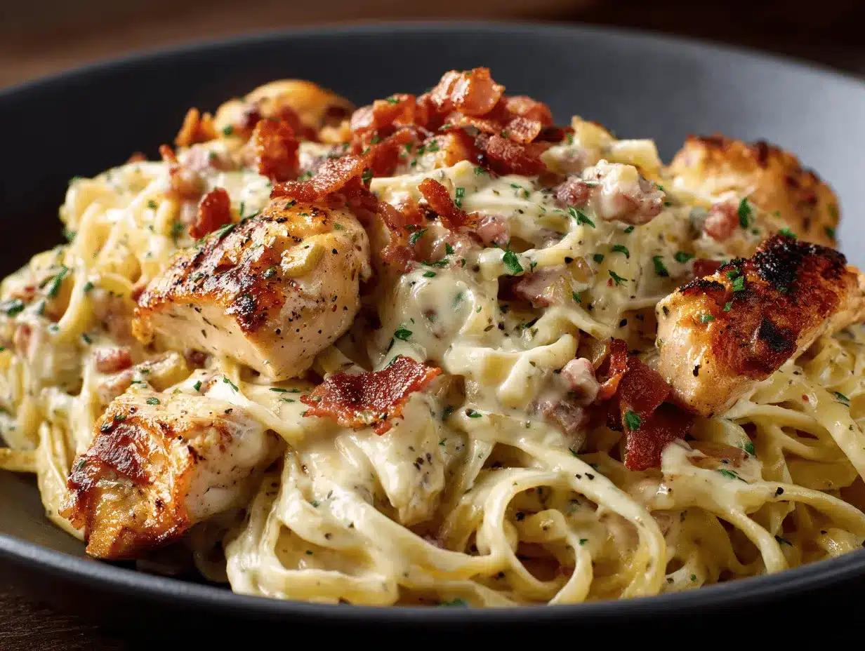 creamy chicken bacon ranch pasta preparation steps