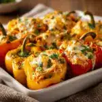 creamy southwest chicken stuffed peppers - featured image