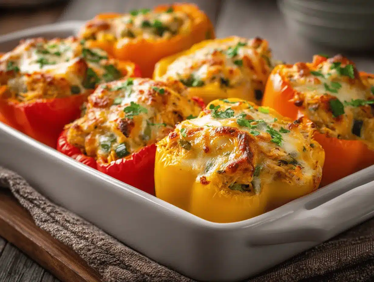 creamy southwest chicken stuffed peppers preparation steps