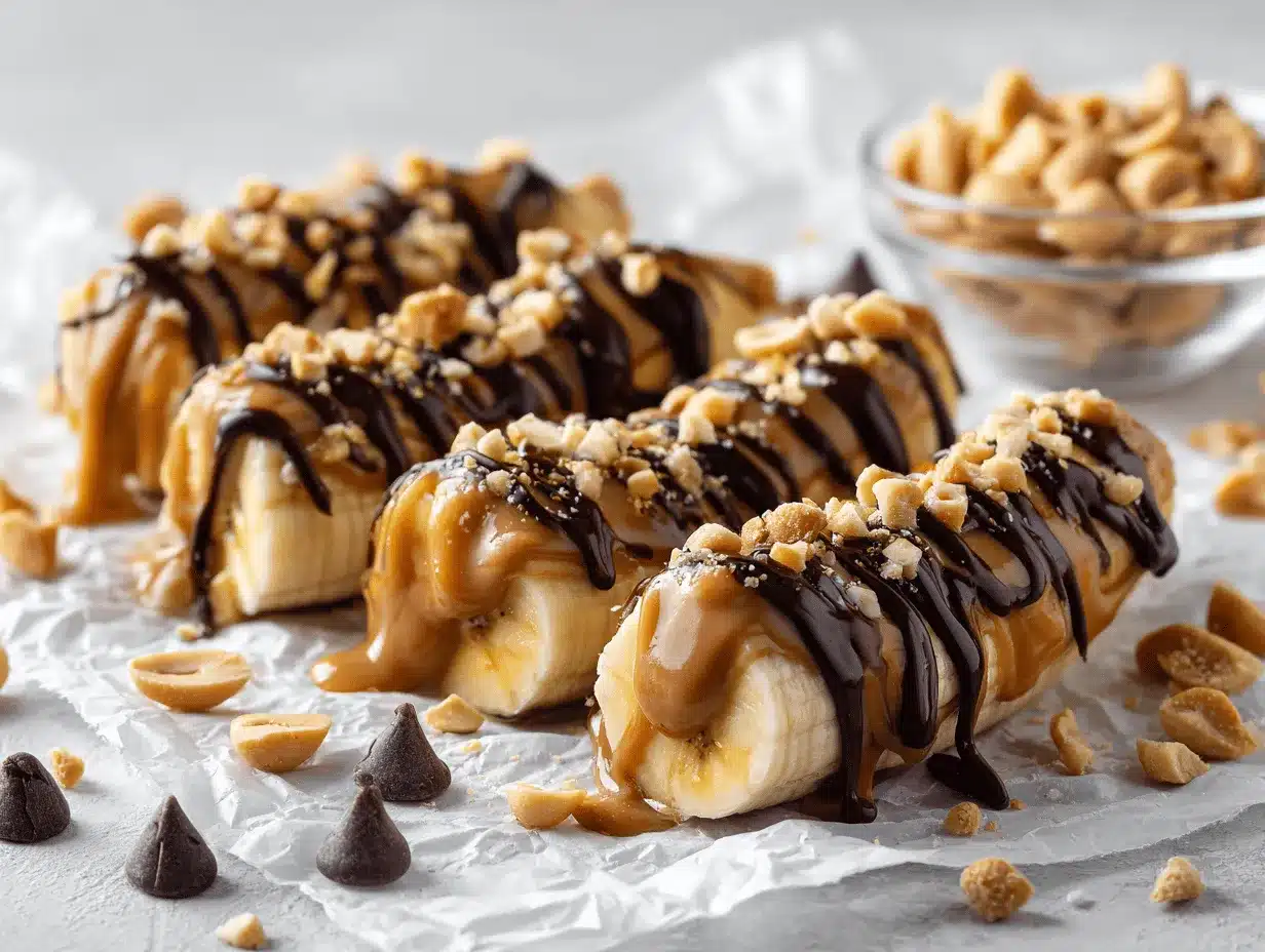 frozen banana Snickers preparation steps
