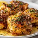 garlic butter baked chicken thighs - featured image