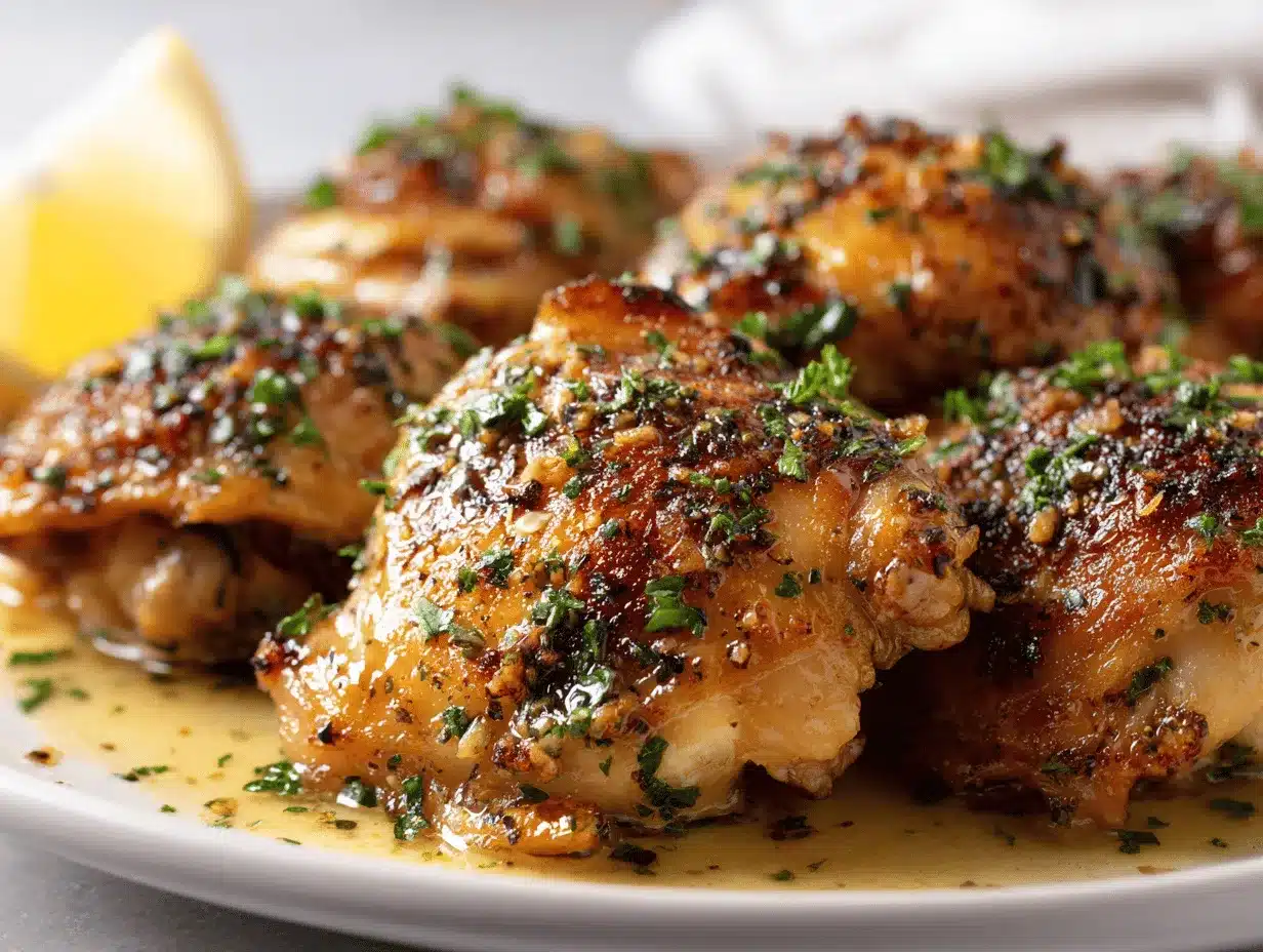 garlic butter baked chicken thighs preparation steps