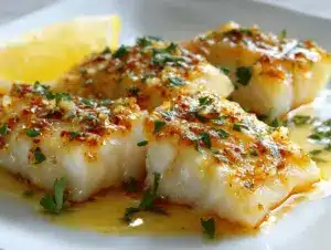 garlic butter baked cod - featured image
