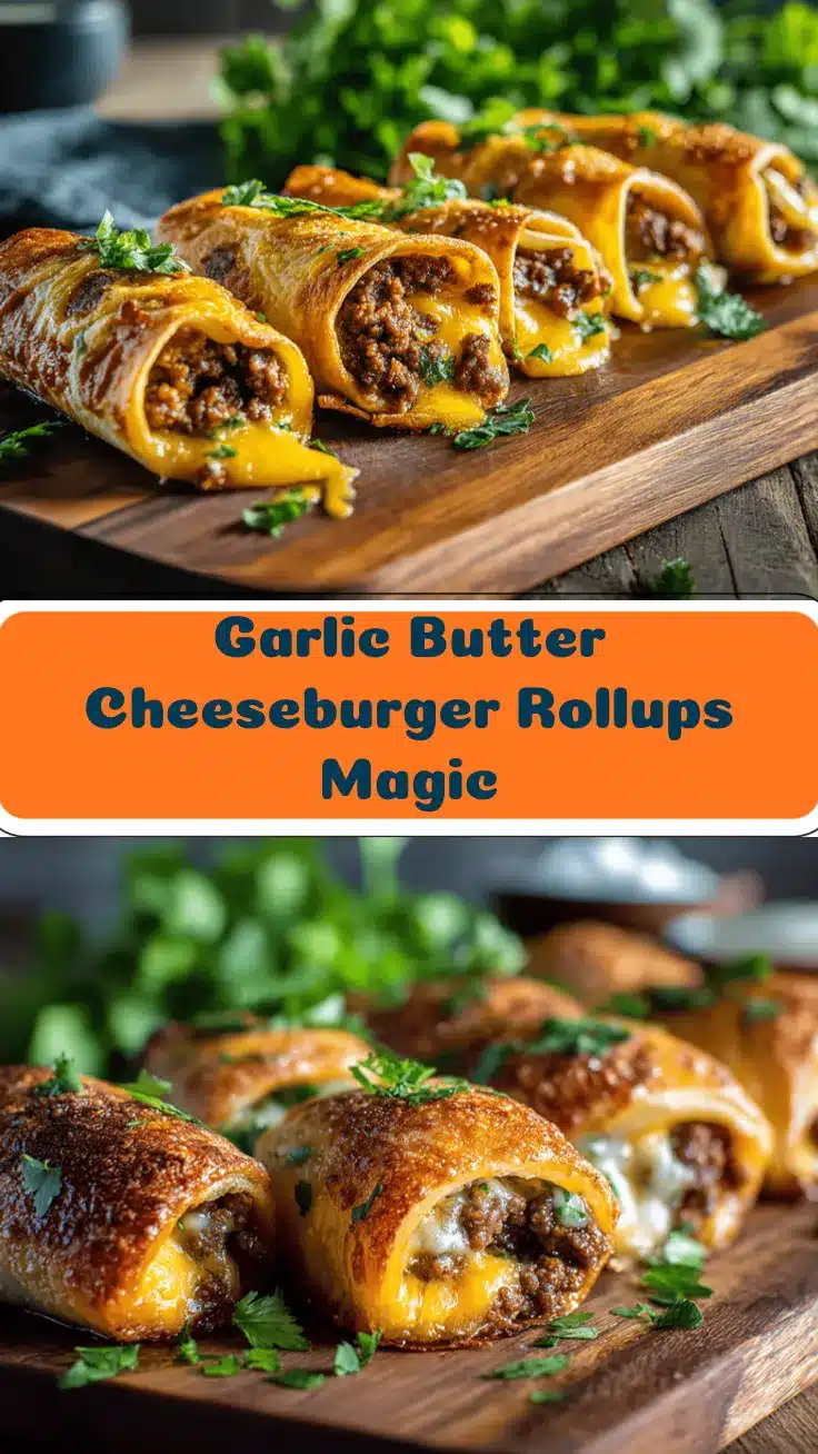 Garlic Butter Beef Cheeseburger Rollups recipe