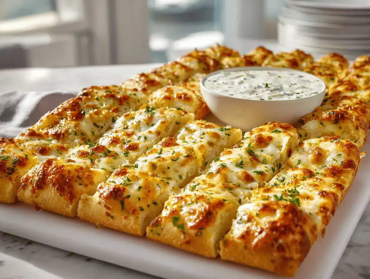 garlic butter Texas toast cheesy breadsticks preparation steps