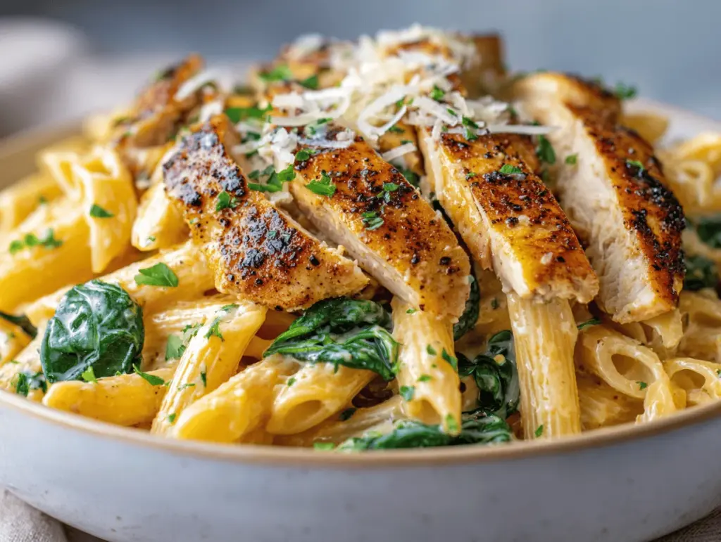 garlic parmesan chicken pasta - featured image
