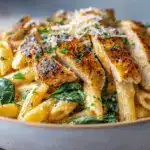 garlic parmesan chicken pasta - featured image