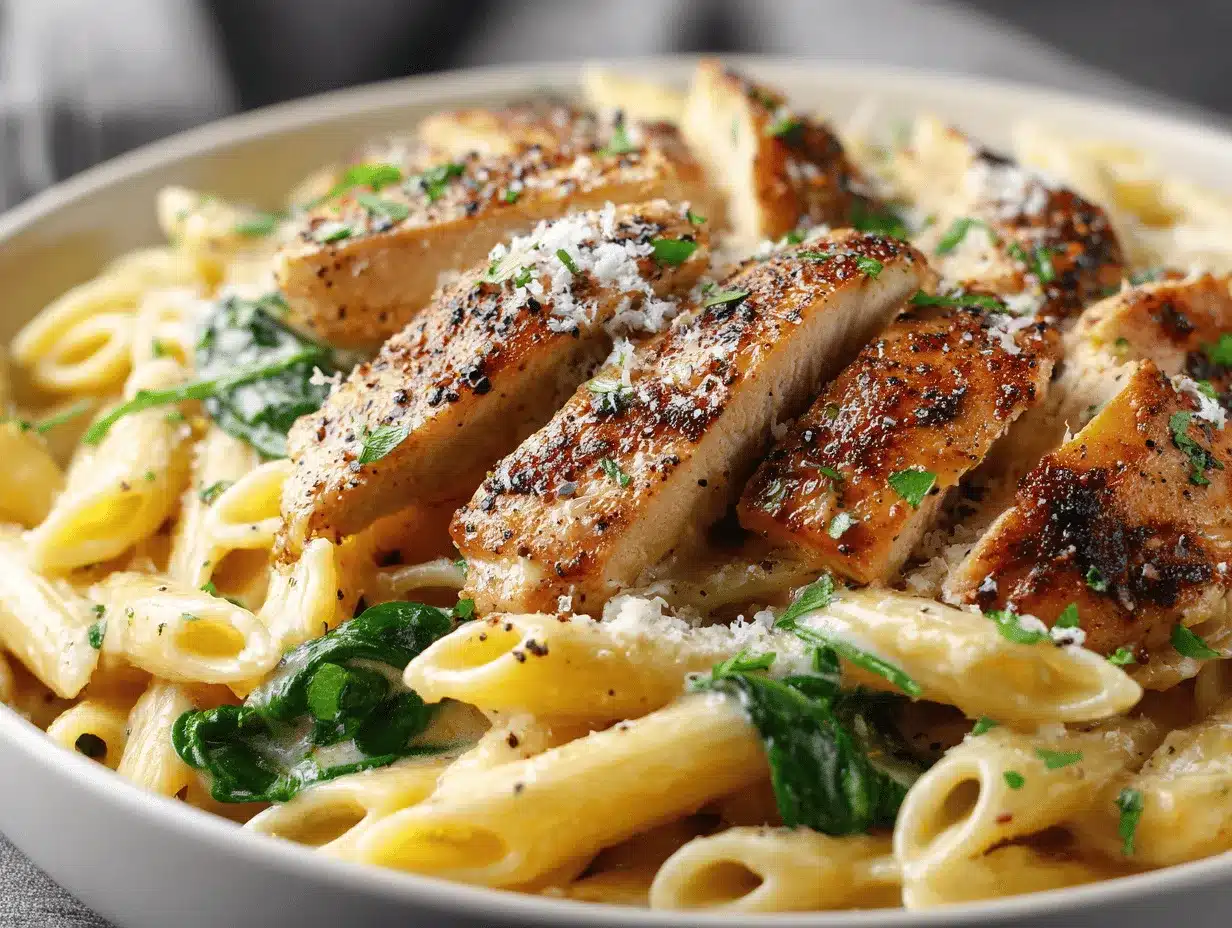 garlic parmesan chicken pasta preparation steps
