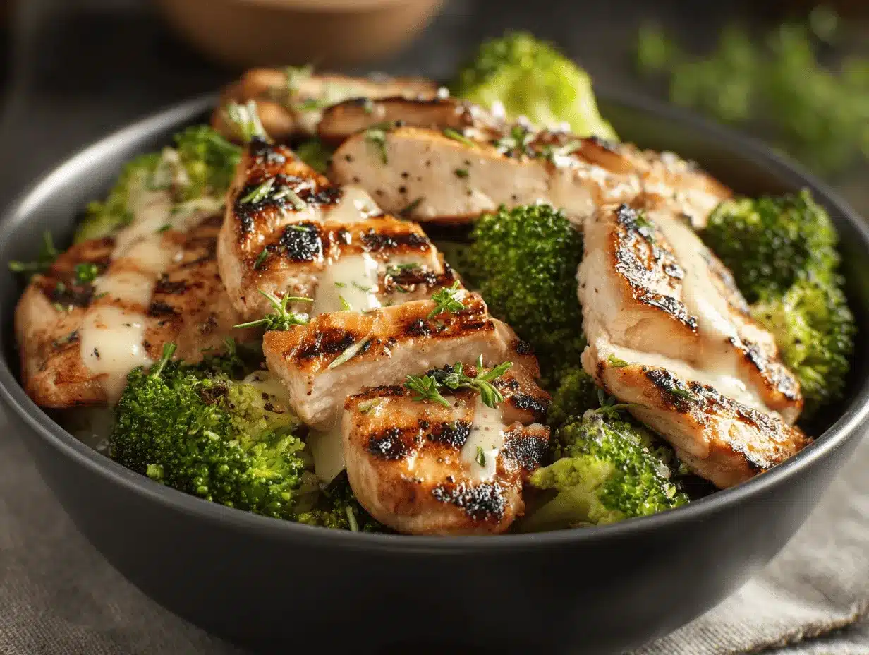 grilled chicken and broccoli bowls preparation steps