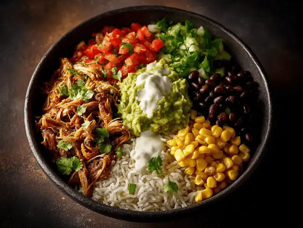 high protein carnitas bowls - featured image