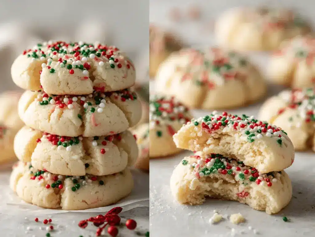 Holiday Funfetti Whipped Shortbread Cookies - featured image