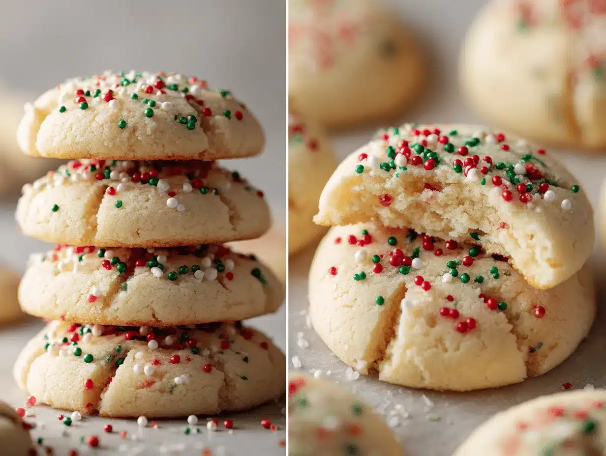Holiday Funfetti Whipped Shortbread Cookies preparation steps