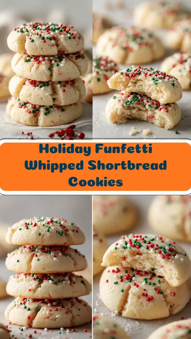Holiday Funfetti Whipped Shortbread Cookies recipe