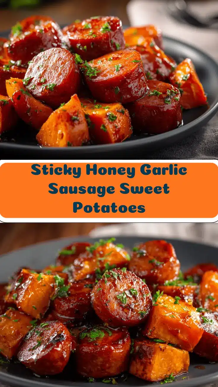 honey garlic sausage sweet potatoes recipe