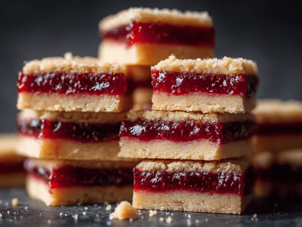 jam shortbread bars - featured image