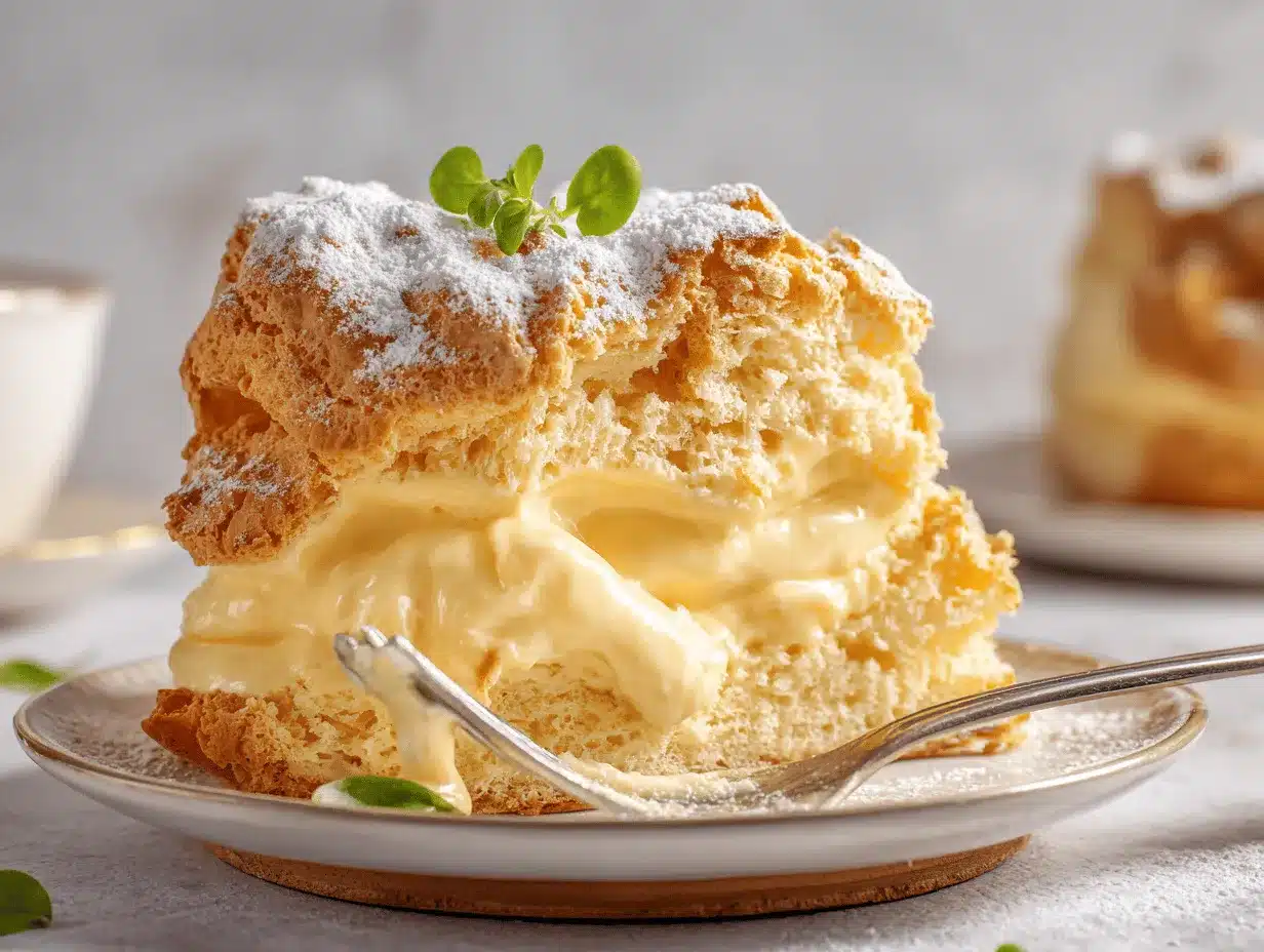 Karpatka cream cake preparation steps