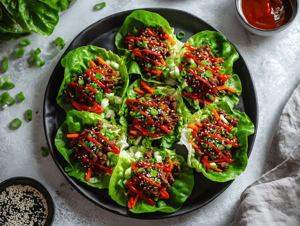 Korean BBQ beef lettuce wraps preparation steps