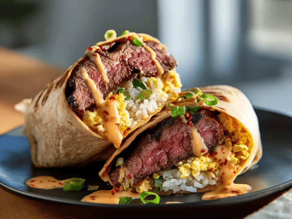Korean BBQ Steak Breakfast Burritos - featured image