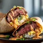 Korean BBQ Steak Breakfast Burritos - featured image