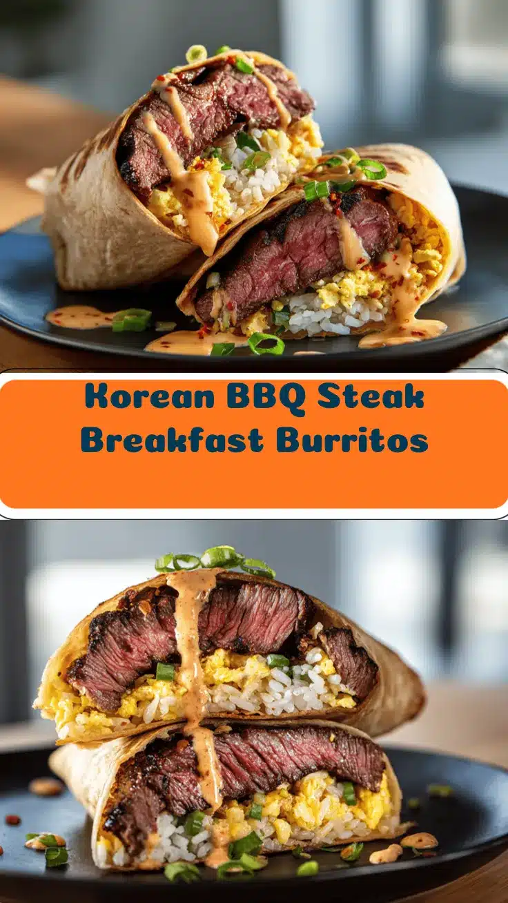 Korean BBQ Steak Breakfast Burritos recipe