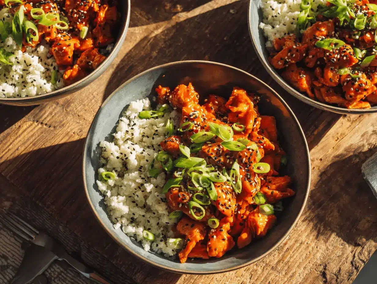 low carb firecracker ground chicken preparation steps