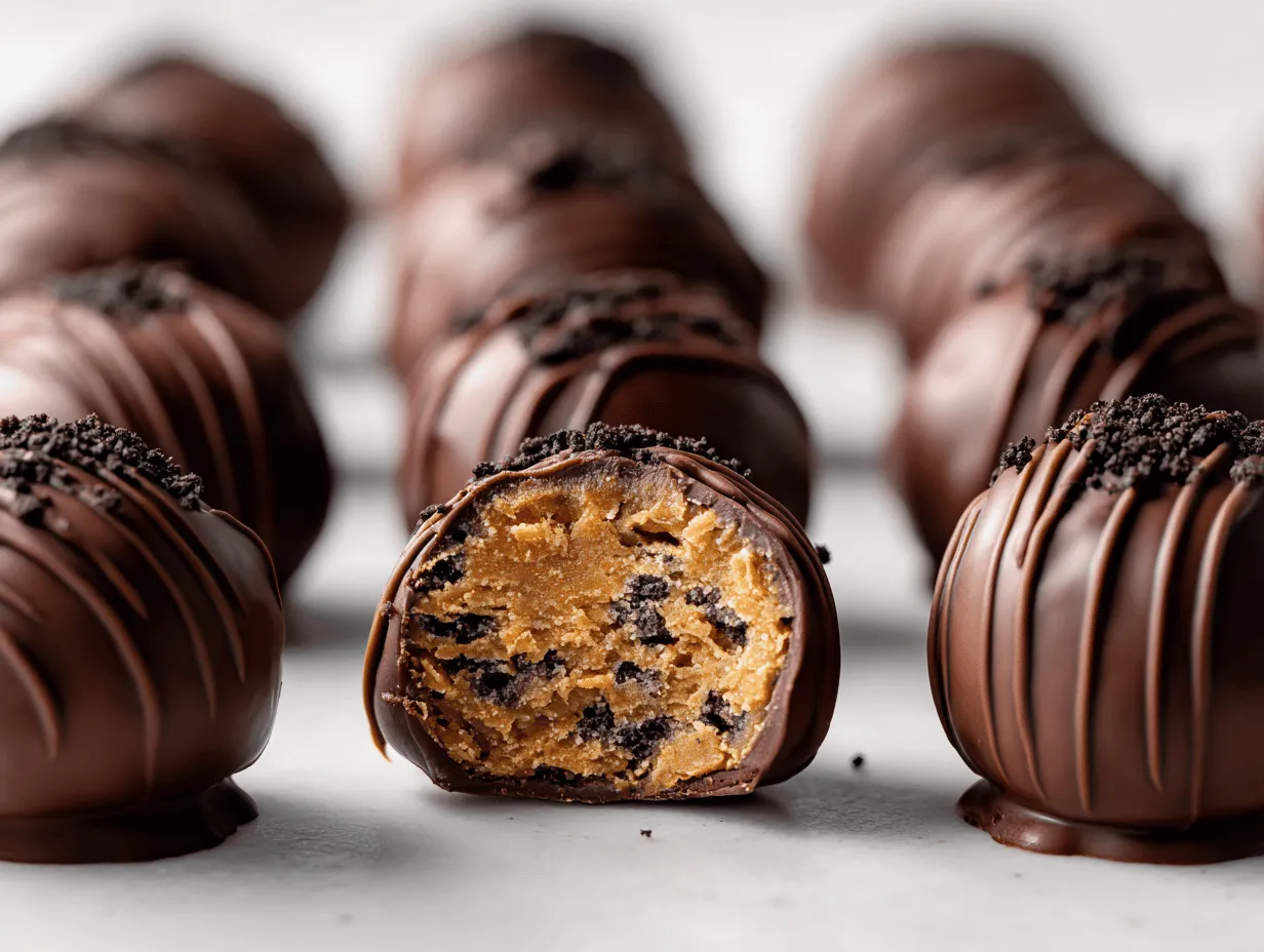 Oreo Rice Krispie peanut butter balls preparation steps